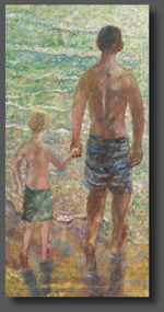 Holding dad's hand 50X100cm